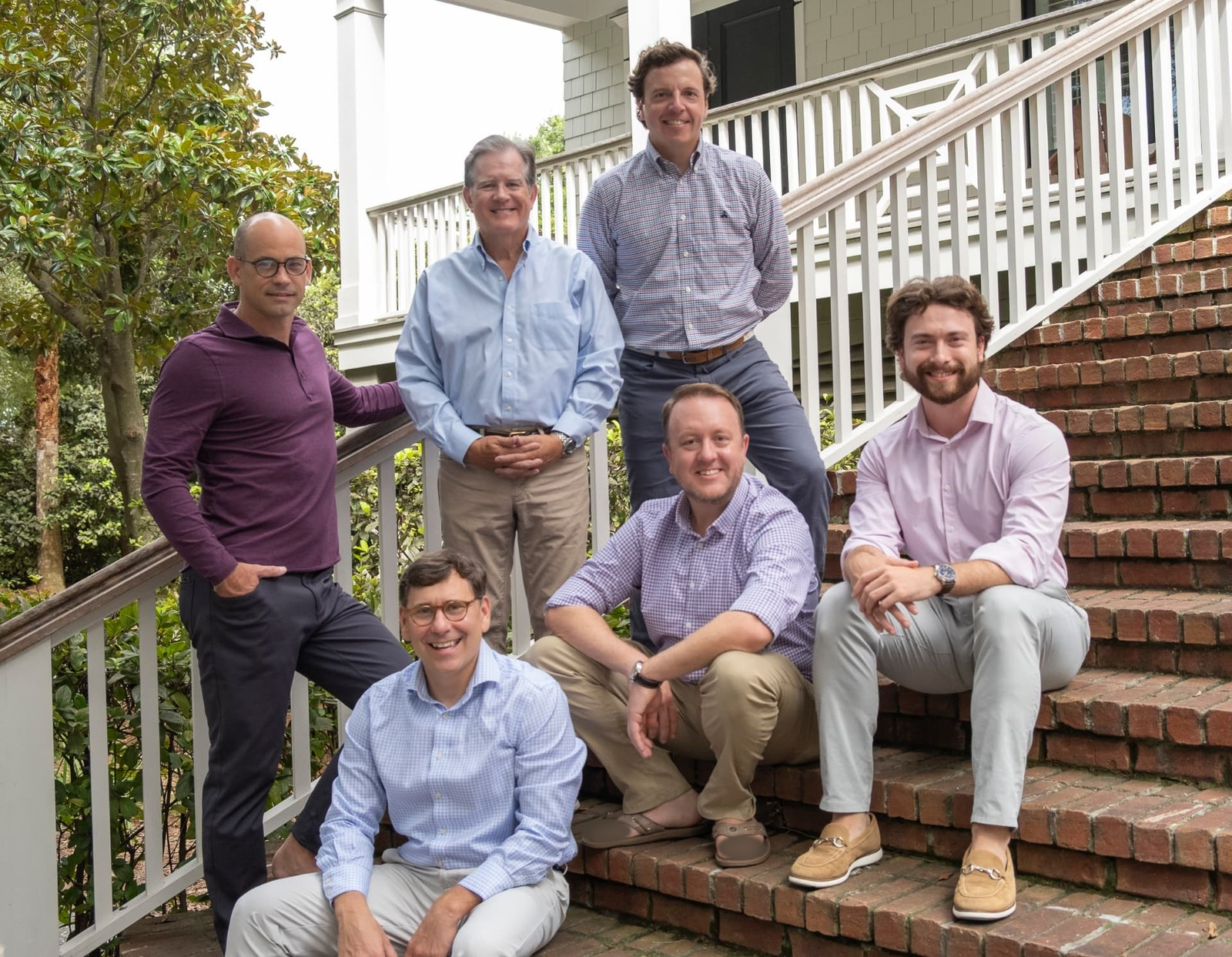 The Loresse founding team together on the steps of a Lowcountry home